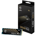 MSI SSD M.2 S78-440K380-P83 500GB, PCIe 4.0, NVMe 1.4, Lugemise kiirus 3000 MB/s, Kirjutamise kiirus 2000 MB/s, 3D NAND, TBW 150