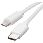 Emos USB kaabel SM7015W, 1m, valge, 2.0, 27W, 3A, 480Mbit/s, PVC, MFi sertifitseeritud, laadimiseks/andmete edastamiseks
