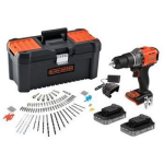 Black Decker Puuremasin BCD383D2TA, 18V, 2x2Ah, 400/1550 RPM, 45 N&sdot;m, LED valgustus, p&uuml;stoli k&auml;epide