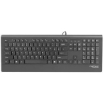 Natec Multimedia klaviatuur BARRACUDA NKL-0876, 1.8m, 104 nuppu, USB, must, membraani l&uuml;litid, randme tugi