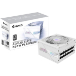 Gigabyte AORUS ELITE P850W ICE toiteplokk, GP-AE850PM PG5 ICE, 850W, 80 PLUS Platinum, t&auml;ielikult modulaarne, 120mm ventilaator