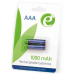 Gembird Laetav aku Ni-MH AAA EG-BA-AAA10-01, 1000 mAh, 1.2 V, 2 tk, korduvkasutatav, ilma laadijata