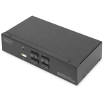 Digitus KVM l&uuml;liti DS-12880, 3840 x 2160, 4 porti, 1x HDMI, 4x USB A, 2x audio 3,5mm, metallkorpus