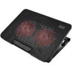 Savio COS-02 s&uuml;learvuti jahutusalus, 2x140mm ventilaatorit, 115CFM, 25dBA, 0-60&deg;, USB 2.0, punane LED