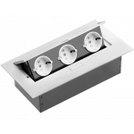 Pistikupesa, laua sisse ehitatav, 3 pesa, ilma juhtmeta, valge; AE-PB03GS-10 GTV