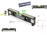 Geko mitmeotstarbeline laseritase, G03311, 245mm, 150cm, 20cm, 5mW, 630-650nm, ABS, Alumiinium, 3x LR44 Aku