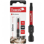 Ietekmes skrūvgrieža uzgalis T15, Tvardy, T00177-50-1, 50mm, S2 tērauds, magnētiskais gals