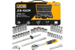 T&ouml;&ouml;riistakomplekt, JCB, JCB-4362M, 36 osa, 1/2" 6-kantpead, metallkast