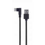 Gembird USB uz USB-C leņķis kabelis CC-USB2-AMCML-0.2M, 0.2 m, melns
