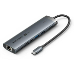 Vention 9-in-1 dokkimisjaam TGVHB 4K@60Hz, 100W PD, 5Gbps, 0.15m, 1x USB 3.0, 1x USB 2.0, 1x HDMI, 1x RJ-45, 1x 3.5mm