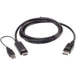 Aten HDMI DisplayPort kaabel 2L-7D02HDP, 1.8m, 4K60Hz, HDMI isane, DisplayPort isane, PVC korpus
