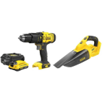 Stanley juhtmeta t&ouml;&ouml;riistade komplekt SFMCK219D1-QW, 18V, 2Ah, 1 aku, 1 laadija, 1 tolmuimeja, 400/1500 RPM, 50 N&sdot;m