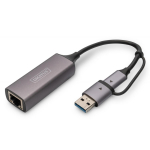 Digitus v&otilde;rgusild DN-3028, 2.5Gbps, 1xUSB-C, 1xUSB-A, 100Mb/s, hall, USB keskjaam
