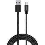 Savio CL-129 USB-kaabel, 2 m, USB 2.0, USB A USB C, must