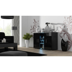 Cama Meble SOHO S7 SOHOKOM CZ/CZ, 1200mm, 410mm, 800mm, 3 ust, 4 riiulit, MDF, puitlaastplaat, matt, l&auml;ikiv, must
