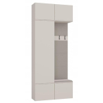 Top E Shop HAGA II 1SZ1W riidekapp, M-MP-G-HAG-II/1Sz1W-KASZ, 1000x2380x350mm, 5 ust, 3 riidepuud, riiulid, TIP-ON, matt
