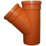 Instalplast PVC v&auml;listingimustes kanalisatsiooni kolmnurkne liitmik 8011585, 160x160/45&deg;, oranž-pruun