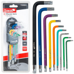 Tvardy Torx v&otilde;tmete komplekt, T00124, 9 tk, S2 teras, T10/T15/T20/T25/T27/T30/T40/T45/T50, v&auml;rvikoodiga, korraldaja
