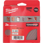 Milwaukee 4932499373 lihvketas, 76mm, 400 tera, 10tk, konks-aas, v&otilde;rk