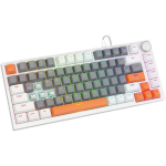 Savio ASTRAL WHITE JADE 3 COLOURS klaviatuur, USB, QWERTY, US International, m&auml;ngu, juhtmega, 75%