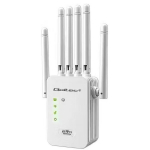 Qoltec 57068 WiFi 6 signaali v&otilde;imendi, repiiter, p&auml;&auml;supunkt, AC1200, 6 antenni, 2x RJ45, 128MB