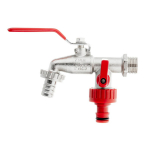 IBC set &ndash;1/2" tap with two 3/4" external threads + 1/2" hose outlet + hose coupling G70190 GEKO