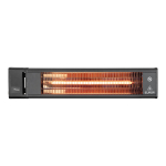 Eurom TH1800R infrapuna terrassisoojendi v&auml;litingimustes 1800W IP65 pult seinale kuni 15m2 must