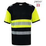 Pesso Hi-Vis T-s&auml;rk Hvmj HVM_J-3XL, 3XL, 100% pol&uuml;ester, 170 g/m&sup2;, peegeldavad triibud
