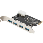 Digitus USB 3.0 PCI Express Kaart DS-30221-1, 4xUSB 3.0, VL805, 5 Gbps, tagas&uuml; compatible USB 2.0/1.1