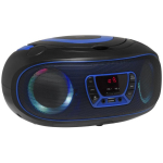 Denver Portable CD m&auml;ngija TCL-212BT 111141300010, 1,19 kg, Must, Sinine, 2 k&otilde;larit, 4 W, FM, Bluetooth, 1 AUX, 1 USB 2.0