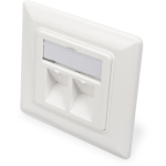 Digitus Seinaplaat, DN-93801-1, 2 porti, 80x80 mm, 50x50 mm, valge, 0.0627 kg
