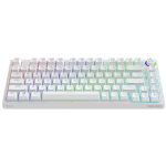 Savio PHENIX WHITE GAT RED juhtmevaba mehaaniline klaviatuur, Gateron Red Pro, 82 klahvi, RGB, Bluetooth, 1.8m kaabel, valge