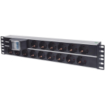 Intellinet 19" 2U Rackmount PDU INT_714051, 15x Schuko, 250V, 16A, 3m, topelt &otilde;hul&uuml;liti
