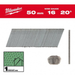 APDARES NAGLAS, 16G, 20&deg;, PLĀNA GALVIŅA, 16G / 20&deg; / 50 MM / G / SC1 - 2.000 PC, 4932492585 MILWAUKEE