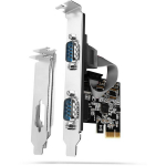 Axagon Adapter PCEA-S2N 2x RS-232 250 kBd PCIe 5 Gbit/s, XON/XOFF, 256 B FIFO, must, CE, RoHS
