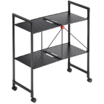 Hailo Kokkuvolditav riiul 035980101, 2 riiulit, 10 kg riiuli kohta, k&otilde;rgus 86,8 cm, laius 81,4 cm, s&uuml;gavus 37,5 cm, 4 ratast