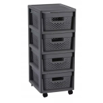 Curver Kummut 0804356G43 4 x 11L, 30 x 36 x 69cm, plastmass, hall