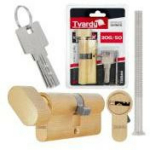 Tvardy Luku silinder koos nupuga T01344, 30/40G mm, 3 v&otilde;tit, 50 000 ts&uuml;klit, alumiinium, messing, kinnituss&uuml;steem kaasas