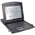 Digitus LCD konsool 17 tolli KVM DS-72210-2US, 1280x1024, 8x D-SUB 15pin, 1U, must, puuteplaat