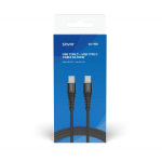 Savio CL-160 USB-kaabel, 2 m, USB 2.0, USB-C&ndash;USB-C, must, 480 Mbit/s, 2,1 A