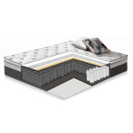 Gulta GLOSSY 160x200cm, ar matraci HARMONY TOP, pelēka K28893 Allit
