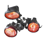 Eurom Parasol Heater 1500 infrapuna parasoolisoojendi v&auml;litingimustes 1500W IP23 3 halogeenlampi kuni 15m2 must