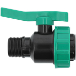 Flo kuulventiil 1" x 1" PP, G1 (F) x G1 (M), 16 bar, UV-kindel