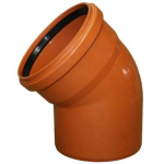 Instalplast PVC v&auml;li kanalisatsiooni p&ouml;&ouml;rd 8029139, 160mm, 45&deg;, oranž pruun, PVC-U, pH 2-12, kuni +40&deg;C