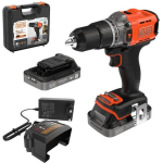 Black & Decker BCD383D2XK-QW, l&ouml;&ouml;kpuur, 18V, 2x2Ah, 45Nm, 10mm, harjata, LED, 2 kiirust