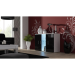 Cama Meble SOHO S7 SOHOKOM BI/CZ, 1200mm, 410mm, 800mm, 3 ust, 4 riiulit, MDF, puitlaastplaat, matt, l&auml;ikiv