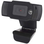 Manhattan USB Webcam, Two Megapixels (Clearance Pricing), 1080p Full HD, USB-A, Integrated Microphone, Adjustable Clip Base, 30 frame per second, Black, Three Year Warranty, Box