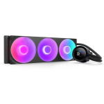 Nzxt CPU jahuti RL-KR360-B2, 500-2400 RPM, 3.07 mmH2O, FDB, LCD, 8 LED, must, 420 mm toru, 75.05 cfm