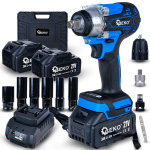 Geko juhtmeta l&ouml;&ouml;kv&otilde;ti G80669, 350 Nm, 21V, 2x3.0Ah, harjadeta mootor, 1/2" chuck, kuni 3800 p/min, 14-22 mm otsikud, laadija