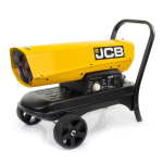 JCB diisli- ja petrooleumik&uuml;tteseade t&ouml;&ouml;kodadele ja ehitusplatsidele 20kW 496m&sup3; termostaat 19L paak 1.9L/h rattad JCB-SH70DP24